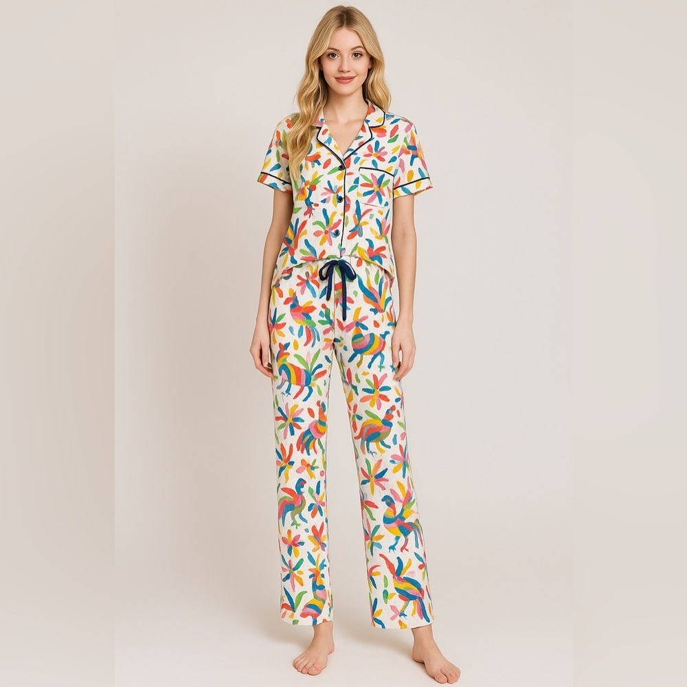 Katie Kime Otomi Print Pajama Set – Size 3XL (Top and Bottoms)
